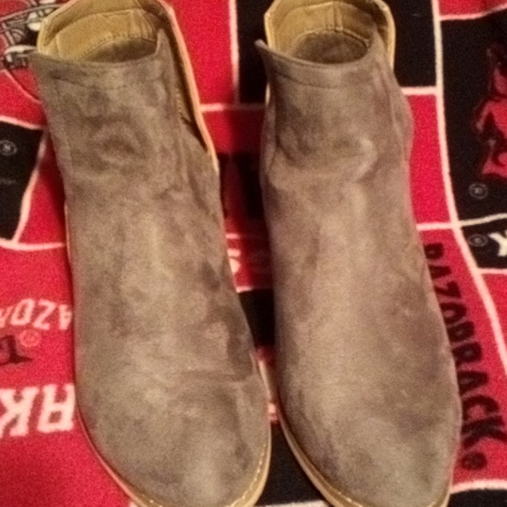 2 tone booties by Corky's tan and grey